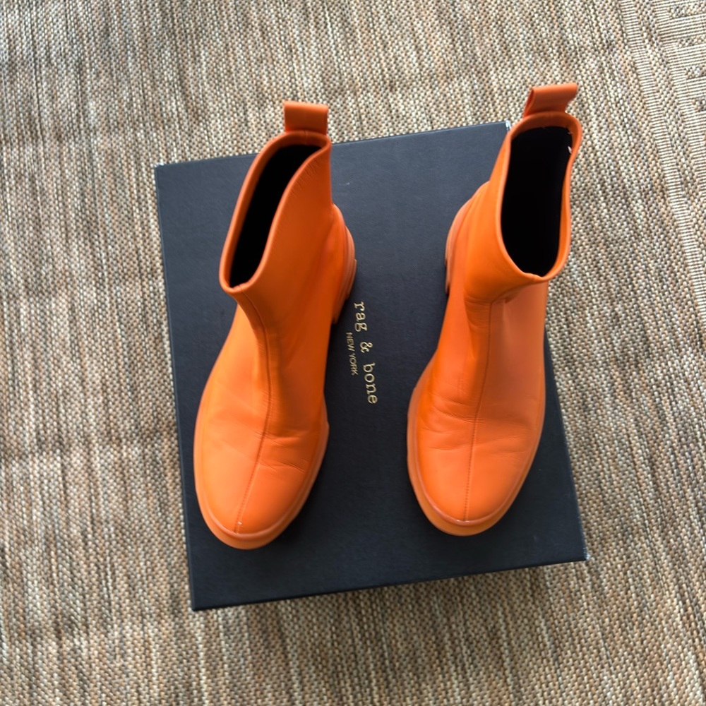 Bright Orange Ankle Booties Rag & Bone